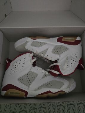 Air Jordan 6 Retro Red Gray And White